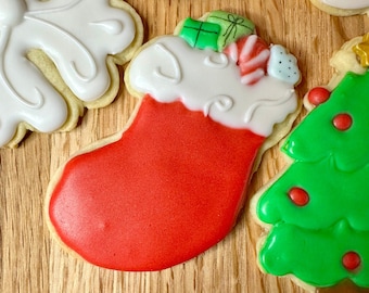 Christmas Stocking Cookie Cutter With Optional Stamp - Dough, Icing, Fondant, Play-Doh - 9F24