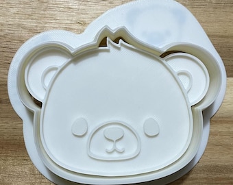 Bear Cookie Cutter with Optional Stamp - Dough, Icing, Fondant, Play-Doh - DH42