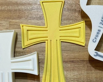 Cross Cookie Cutter with Optional Stamp - Dough, Icing, Fondant, Play-Doh - DD98