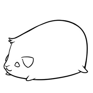 Hamster Laying Down Cookie Cutter with Optional Stamp - Dough, Icing, Fondant, Play-Doh - FC49