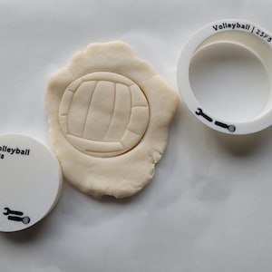 Volleyball Cookie Cutter with Optional Stamp - Dough, Icing, Fondant, Play-Doh - 25F8