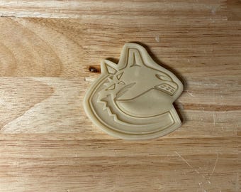 Vancouver Hockey Team Cookie Cutter with Optional Stamp - Dough, Icing, Fondant, Play-Doh - 3BA6