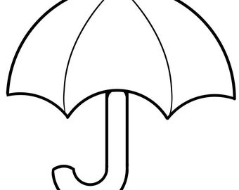 Umbrella Cookie Cutter with Optional Stamp - Dough, Icing, Fondant, Play-Doh - BF56