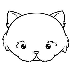 Cat Face #1 Cookie Cutter with Optional Stamp - Dough, Icing, Fondant, Play-Doh - 5F8C