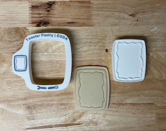 Toaster Pastry Cookie Cutter with Optional Stamp - Dough, Icing, Fondant, Play-Doh - EGDA