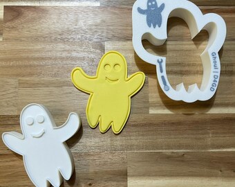 Ghoul Cookie Cutter with Optional Stamp - Dough, Icing, Fondant, Play-Doh - D4GD