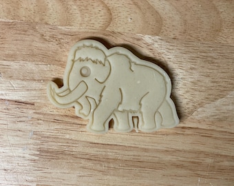 Woolly Mammoth Cookie Cutter with Optional Stamp - Dough, Icing, Fondant, Play-Doh - 66ED