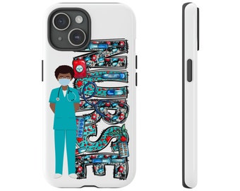 Apple iPhone 15 Phone Case Durable and Strong Telephone protector. Modern design in vibrant color. Ask about other phone modelsNURSE (B)