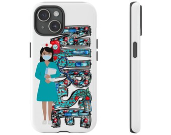 Apple iPhone 15 Phone Case Durable and Strong Telephone protector. Modern design in vibrant color. Ask about other phone modelsNURSE (C)