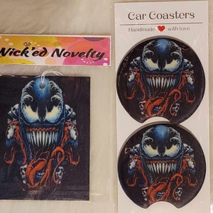 Venom Car Coasters & Charm