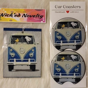 Snoopy Car Coasters & Charm