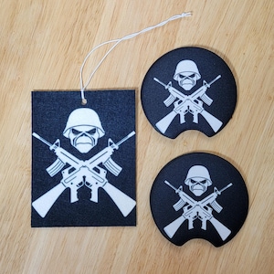 Iron Maiden L/D Car Coasters & Charm