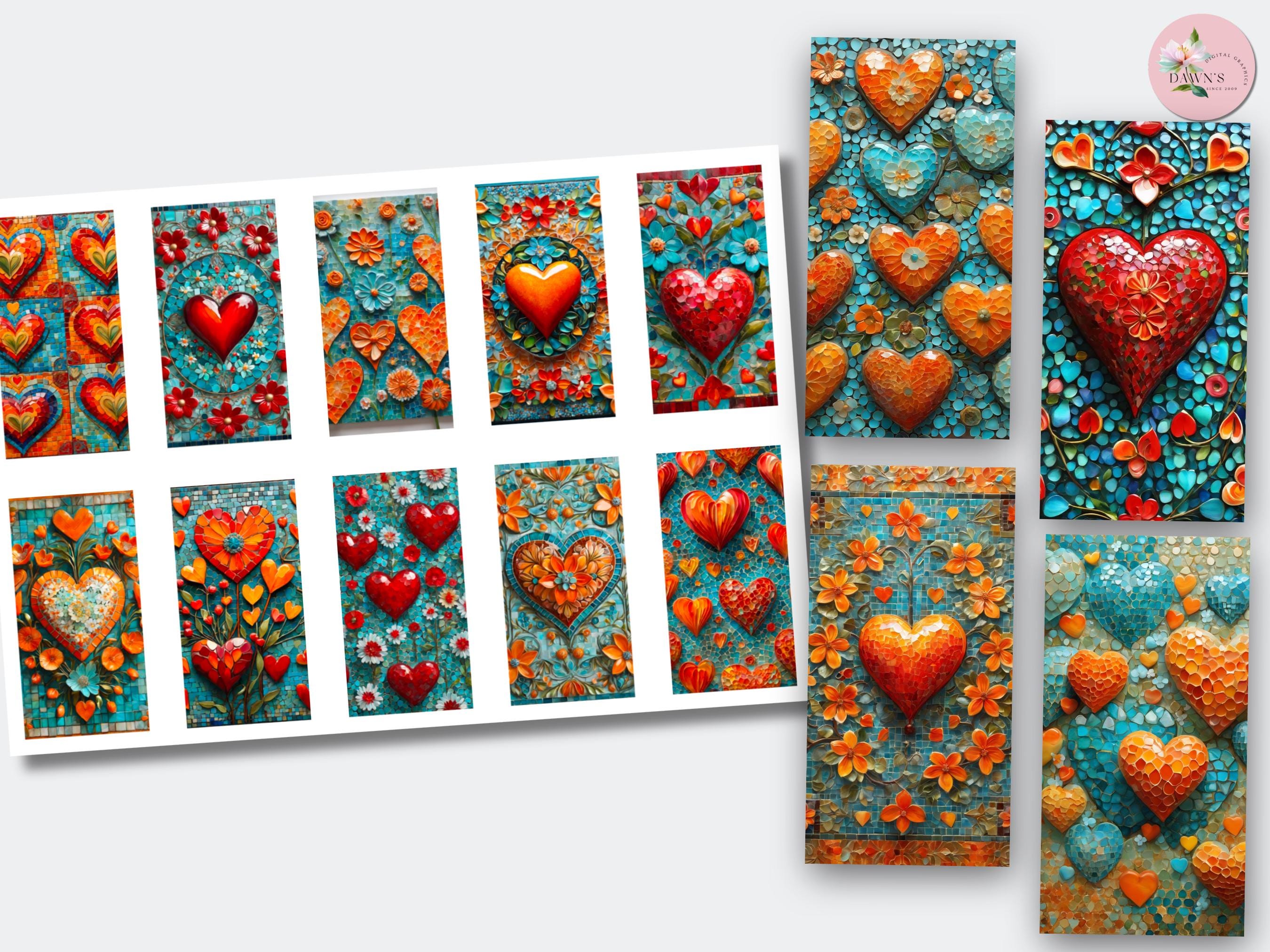 Mosaic Tile Tile Domino Cabochons | Downloadable Printable Cabochon ...