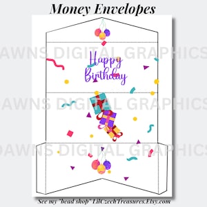 Happy Birthday Money Envelope | Printable Birthday Card | Greeting Card PDF | Instant Download | MEHB5-007