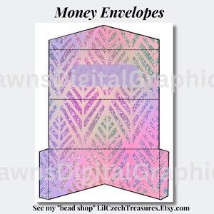 Pink Glitter Leaf Money Envelope Printable | Stylish Gift Envelope | Instant Download PDF | ME-007