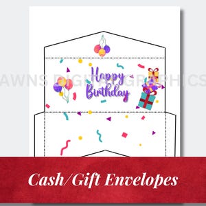 Happy Birthday Money Envelope | Printable Birthday Card | Greeting Card PDF | Instant Download | MEHB5-007