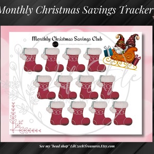 Whimsical Christmas Gnome Budget Tracker | Kids' Savings Planner Download PDF | CST-001