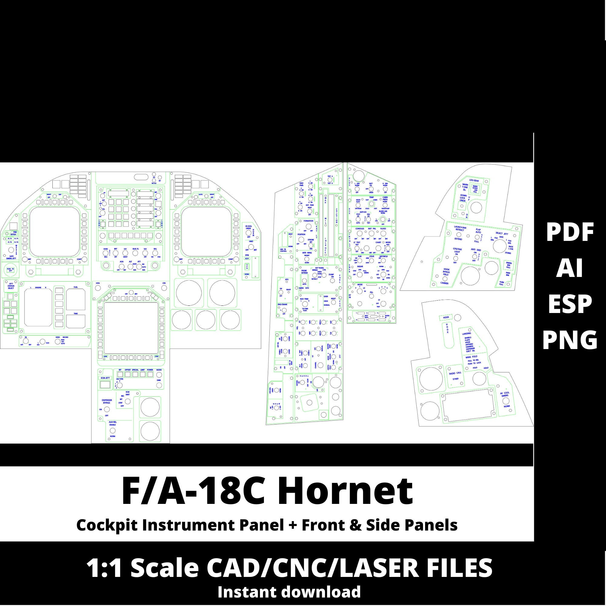 F/A18C Cockpit Instrument Panel Simulator Digital File 11