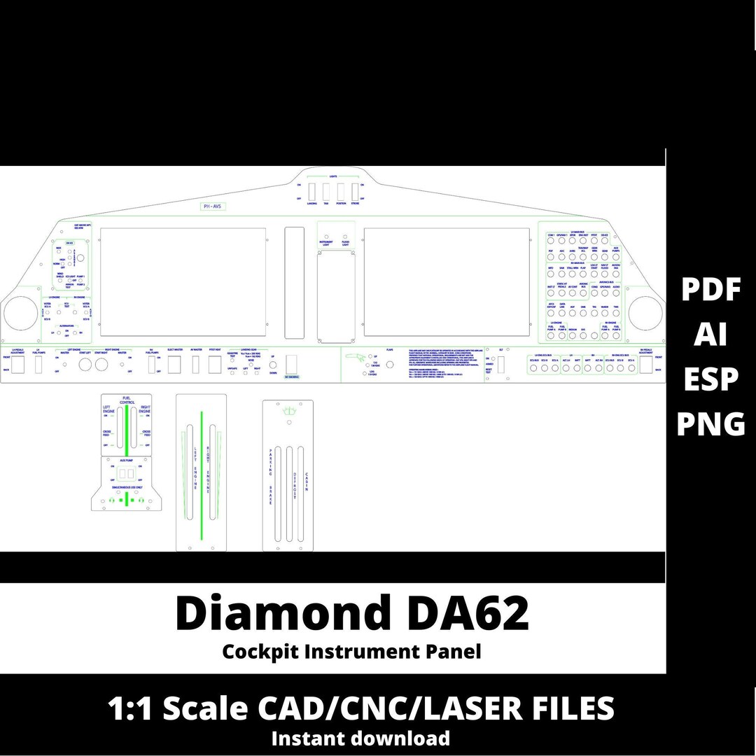 Diamond DA62 Cockpit Instrument Panel Simulator Digital File Etsy