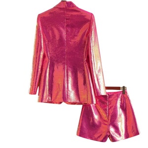 Pink Sequin Blazer and Short Set - Etsy