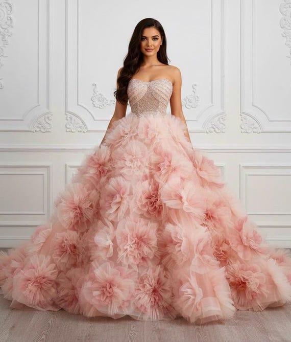 pink ombre lace dress WHITE TO PINK GRADIENT LACE GOWN WITH TRAIN | CULT MIA