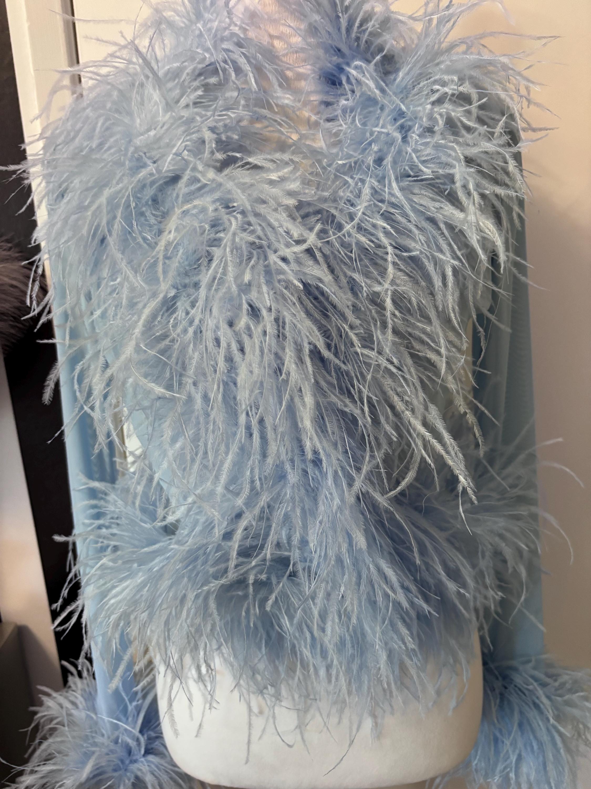 UND FEATHER LIKE BOLERO ベージュ Luxury Silver Ostrich Feather Bolero/ Feather Shrug/special