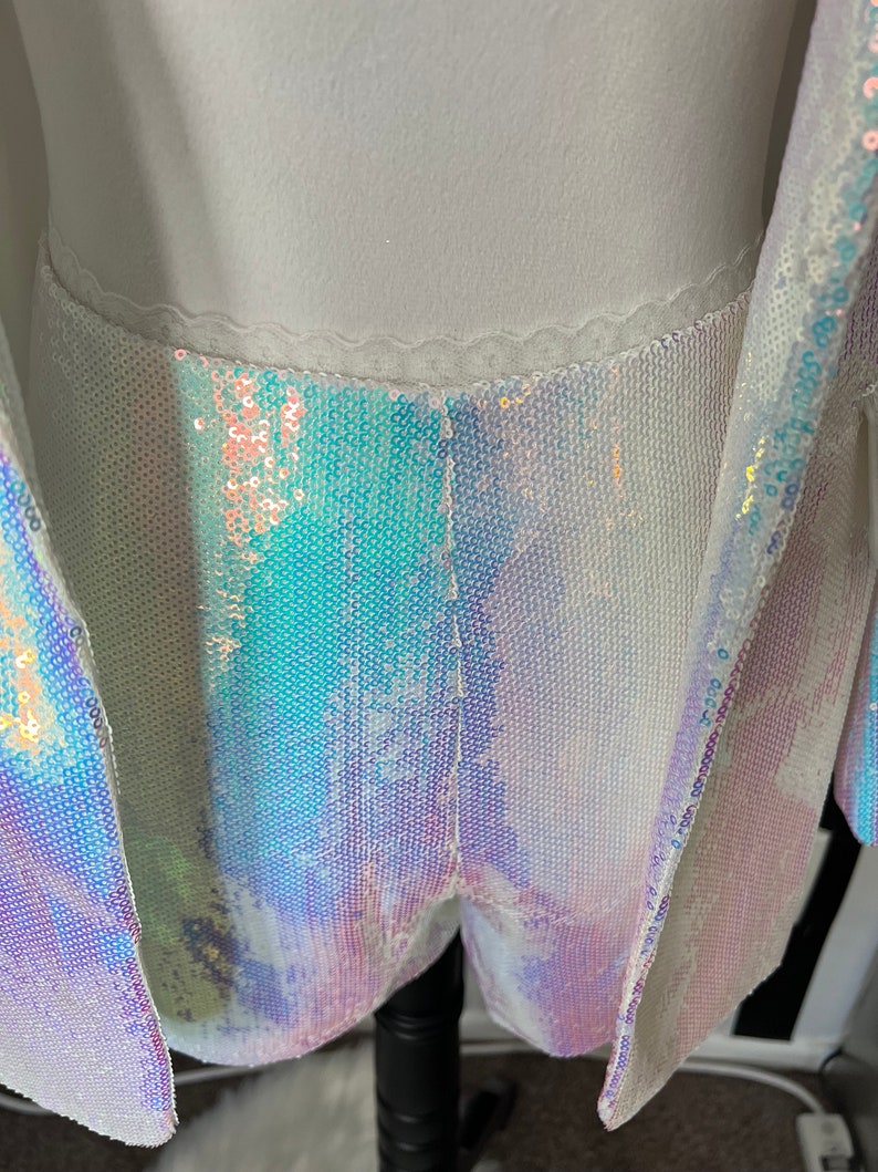 Silver Rainbow Sequin Blazer and Short Set image 7