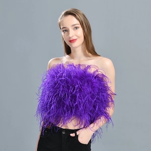 12&quot; Length Handmade Ostrich Feather Top - Custom Made to Order