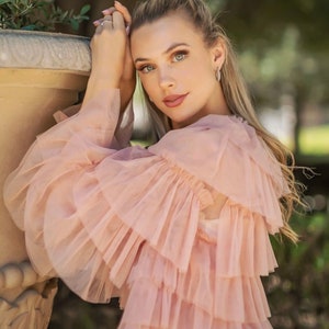 Blush Tiered Tulle Jacket - FINAL SALE!