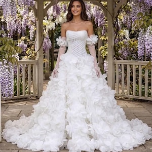 long sleeve lace illusion dress Romantic Beaded Lace Illusion Sleeved Bridal Gown main image 1