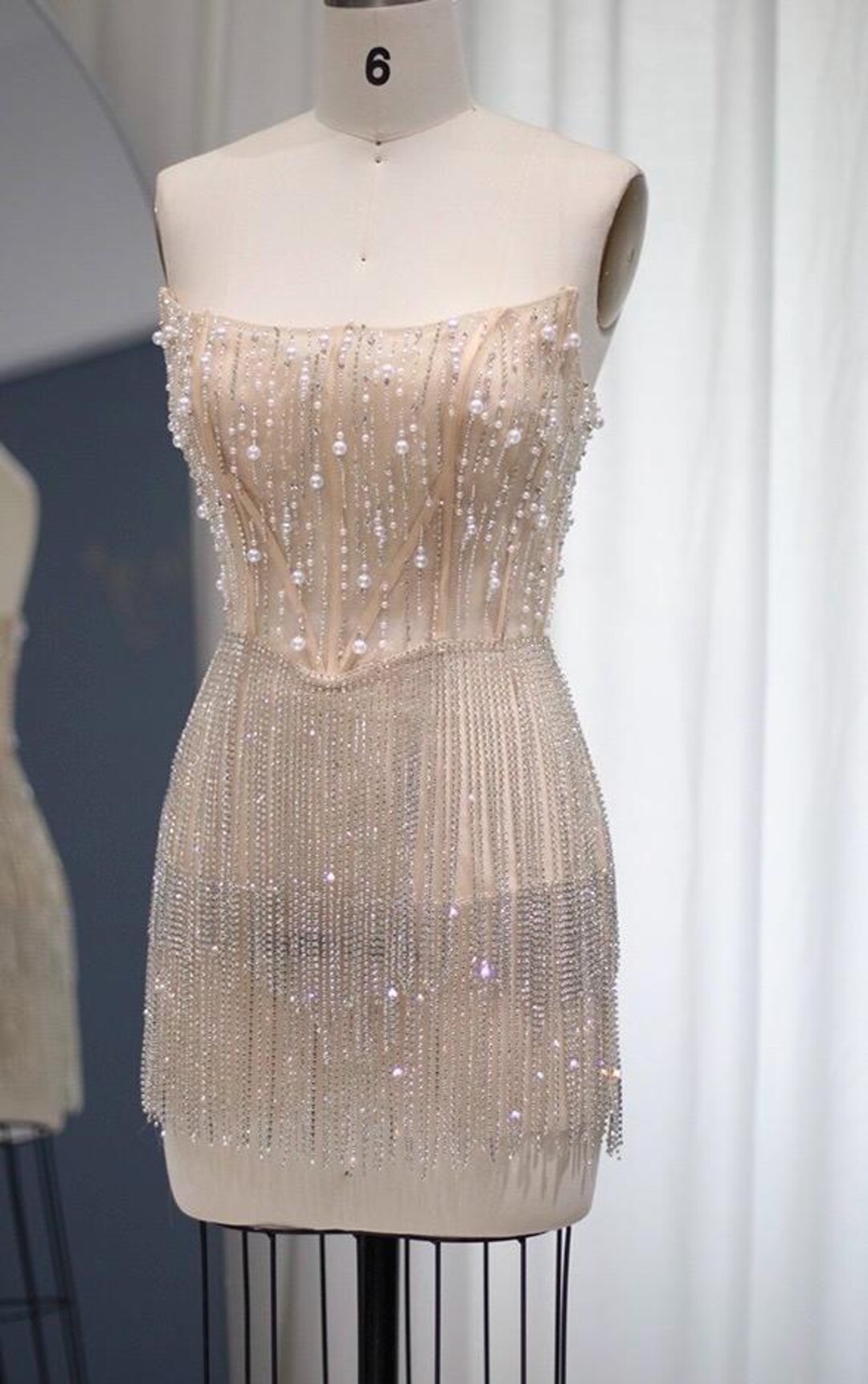Pearl Embellished Drop Shoulder Pullover Elastic Waist Mini Skirt Set