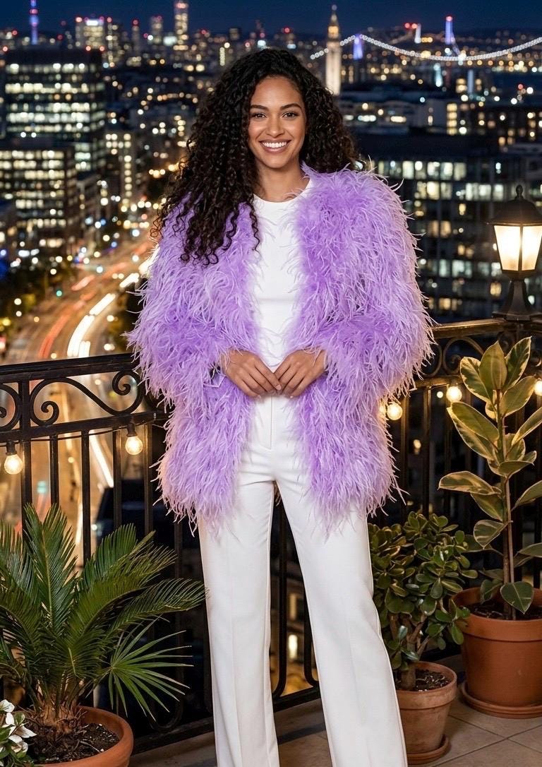 30” Ostrich Feather Coat - Made to Order - Etsy
