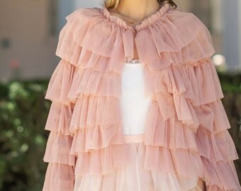 Blush Tiered Tulle Jacket - FINAL SALE! - Etsy