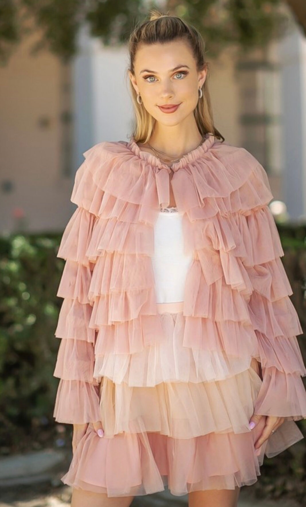 【2025年最新】海外限定の人気アイテム Blush Tiered Etsy - SALE! FINAL - Jacket Tulle ジャケット・アウター