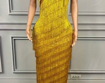ワンピース Golden  Dresses Look 13 One Sleeve Belted Mini Dress Gold Shimmer | Official