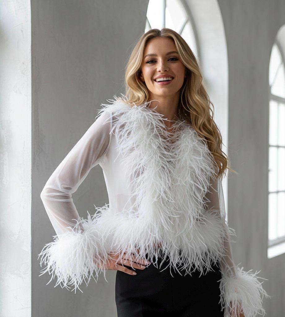 White Fur Crop Top - Etsy