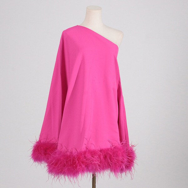 One-Shoulder Feather Corset Mini Dress main image 1