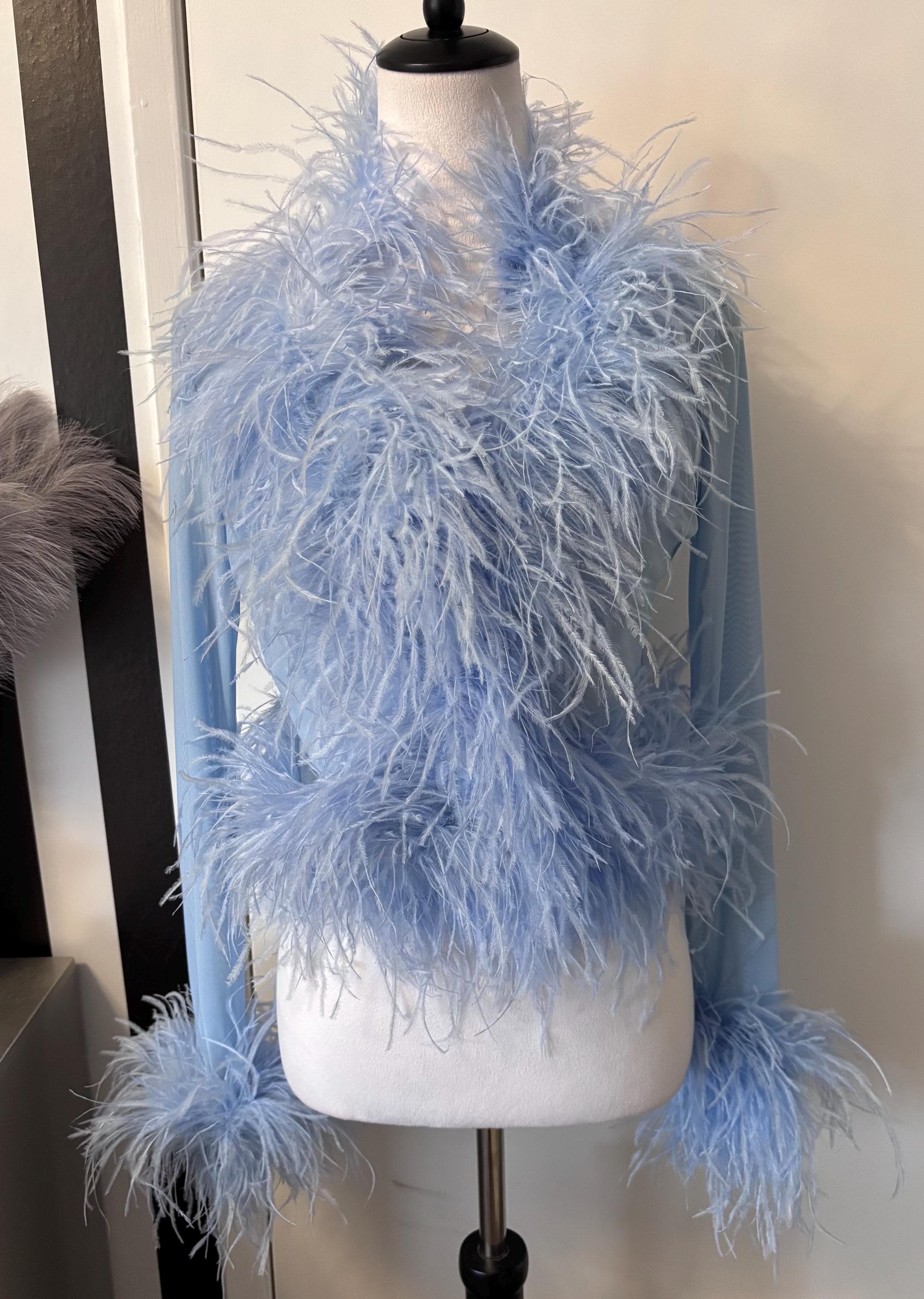UND FEATHER LIKE BOLERO ベージュ Luxe Layer Beaded Sheer Mesh Bolero | Windsor