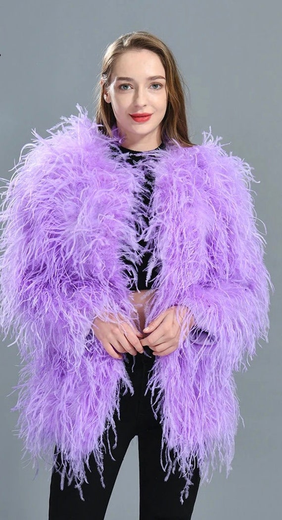 30” Ostrich Feather Coat - Made to Order - Etsy