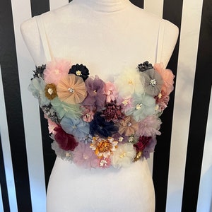 Beautiful Floral Bustier Top - White - Etsy