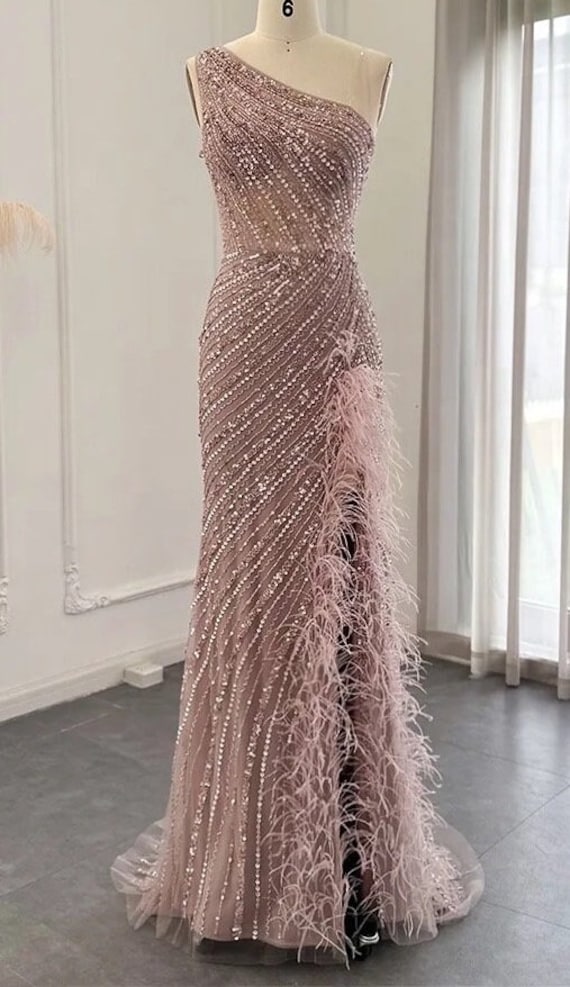 Blush one shoulder dress 2025