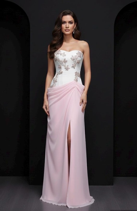 sachin and babi light blue dress High Slit Long Sleeve Coffee Lace Jersey Prom Gown