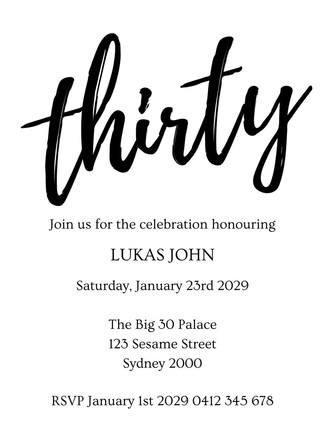 Milestone Birthday Party Invitations Etsy