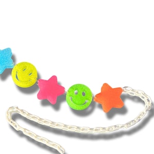 Color Burst Glitter Rave Belt: Neon Festival Acrylic Charm Belt