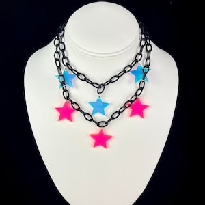 Star Necklace Choker/ Iridescent rainbow/ Rave Accessories/ Space choker/ Rave Jewelry/ Festival Accessories