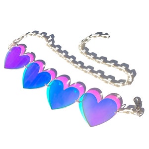 Heart Waist Chain/ Rave Belt/ Accessories for Music Festivals/ Rave Accessories /Rainbow Waist Chain / Festival Acrylic Waist Chain