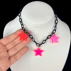 Star Necklace Choker/ Iridescent Rainbow/ Rave Accessories/ Space ...