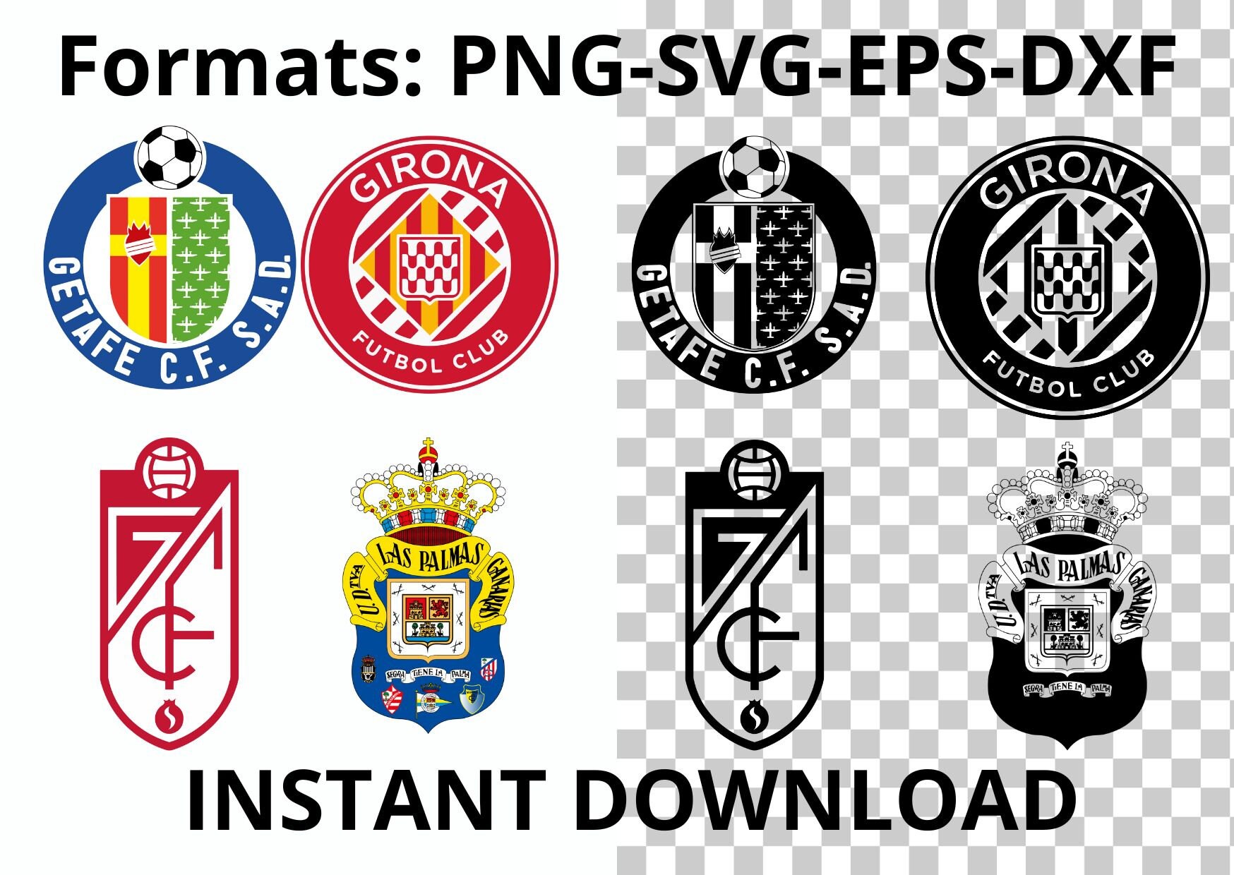 PRIMERA LIGA SPAIN Logos Crests Badges Teams in Vector Etsy