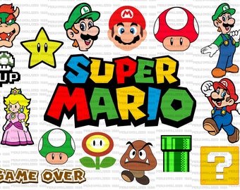 Super Mario fans | Bros Team PNG for sublimation | Vector SVG for Engraving and Cricut | Editable EPS | Instant download