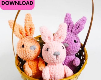 AMIGURUMI Bunny Basket Crochet Pattern, Italian PDF pattern instant digital download printable MINIGURUMI Italian language